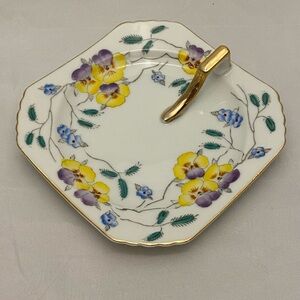 Rosetti Chicago Handpainted Pansy Nappy Dish, Made in Occupied Japan